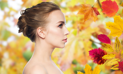 Image showing beautiful young woman face over white background