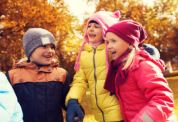 Image showing group of happy children in autumn park