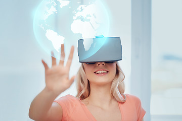 Image showing woman in virtual reality headset or 3d glasses