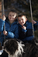 Image showing portrait of little boys at winter day