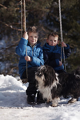 Image showing portrait of little boys at winter day