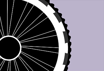 Image showing vector silhouette of a bicycle wheel