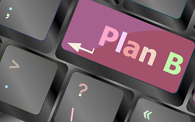 Image showing Plan B key on computer keyboard - business concept vector keyboard key. keyboard button. Vector illustration