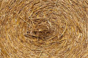 Image showing haystacks in a field of straw