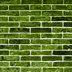 Image showing Green Bricks Background