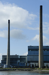 Image showing Plant and chimneys