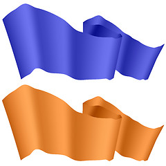 Image showing Blue and Orange Ribbons Isolated