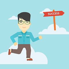 Image showing Businessman moving to success vector illustration.