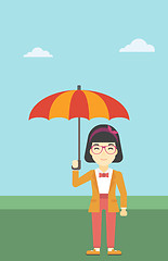 Image showing Business woman with umbrella vector illustration.