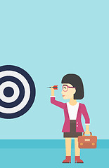 Image showing Businesswoman and target board vector illustration