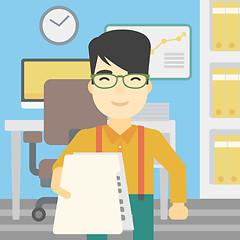 Image showing Man giving resume vector illustration.