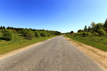 Image showing Spring road , countryside