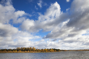 Image showing the river and the forest, autumn