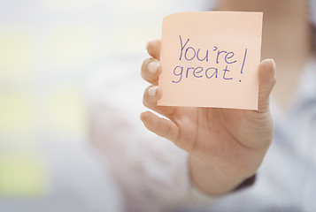 Image showing You are great