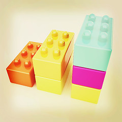 Image showing Building blocks efficiency concept on white . 3D illustration. V