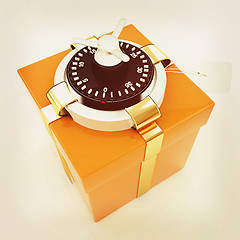 Image showing safe - gift. 3D illustration. Vintage style.