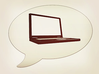 Image showing messenger window icon and Laptop Computer PC. 3D illustration. V