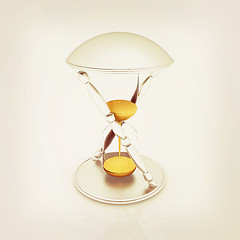 Image showing Transparent hourglass. Sand clock icon 3d illustration. . 3D ill