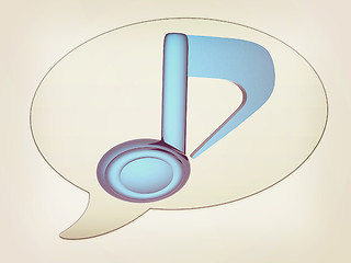 Image showing messenger window icon. 3d note. 3D illustration. Vintage style.