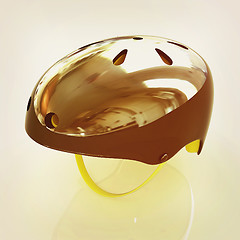 Image showing Bicycle helmet . 3D illustration. Vintage style.