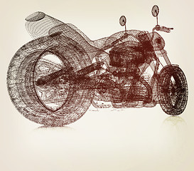 Image showing 3d sport bike background. 3D illustration. Vintage style.