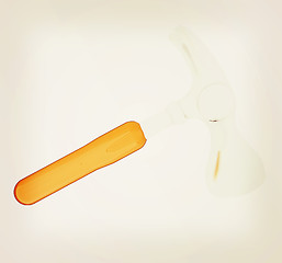 Image showing Hammer on white background . 3D illustration. Vintage style.