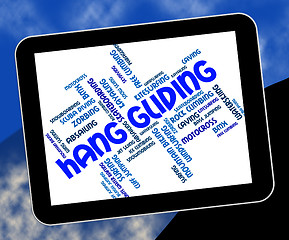 Image showing Hang Gliding Means Hanggliders Words And Glide