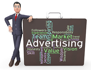 Image showing Advertising Wordcloud Means Advertisements Promotion And Adverti
