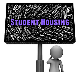 Image showing Student Housing Indicates Properties Sign And Homes