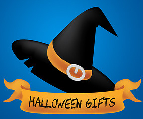 Image showing Halloween Gifts Means Trick Or Treat And Celebrate