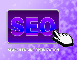 Image showing Seo Button Indicates Web Site And Click