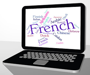 Image showing French Language Represents International Languages And Wordcloud