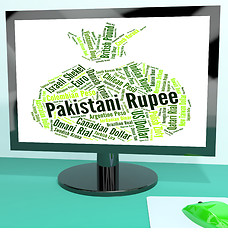 Image showing Pakistani Rupee Represents Forex Trading And Banknote