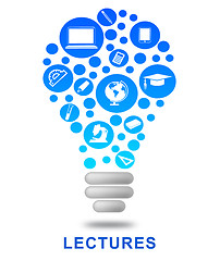Image showing Lectures Lightbulb Represents Power Source And Classroom