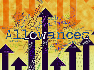 Image showing Allowances Word Represents Wordcloud Bonus And Rewards