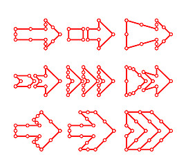 Image showing Arrows in the form of lines, dots connected