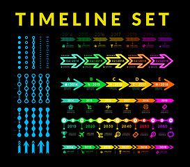 Image showing Timeline infographic vector set