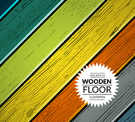 Image showing Colorful wooden vector background