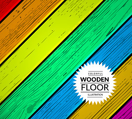 Image showing Colorful wooden vector background