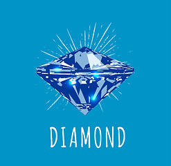 Image showing Diamond in front view. Vector illustration