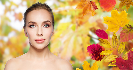 Image showing beautiful young woman face over white background