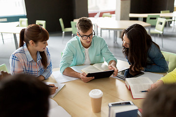 Image showing group of high school students with tablet pc