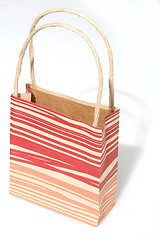 Image showing red striped paperbag