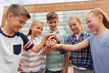 Image showing group of happy elementary school students