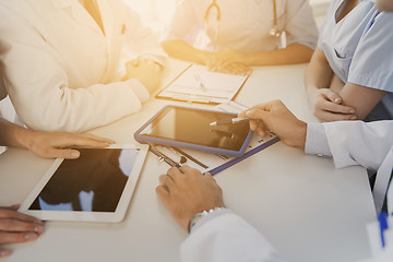 Image showing group of doctors meeting at hospital office