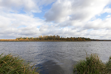 Image showing the river and the forest, autumn