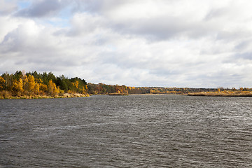 Image showing the river and the forest, autumn