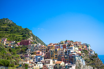 Image showing Manarola in Cinque Terre, Italy - July 2016 - The most eye-catch