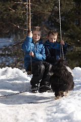 Image showing portrait of little boys at winter day