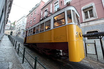 Image showing EUROPE PORTUGAL LISBON TRANSPORT FUNICULAR TRAIN